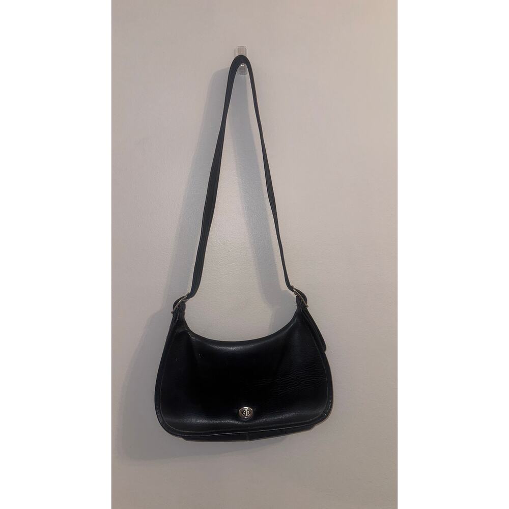 Vintage Coach Black Leather Crossbody Bag | Classic Y2K Mini Purse